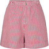 PIECES PIECES dame shorts PCALLO Shorts Salsa Cloud dancer stripes