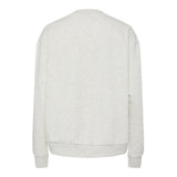 PIECES PIECES dame sweatshirt PCARINA Sweatshirt Light Grey Melange Green embroidery