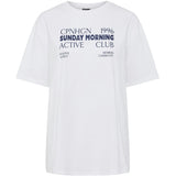 PIECES PIECES dame t-shirt PCPALOMA Restudsalg Bright White ACTIVE CLUB