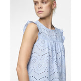 PIECES PIECES dame top PCVILDE Restudsalg Cashmere Blue