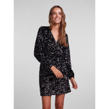 PIECES Pieces dame kjole PCKAM Dress Black Silver