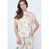 Sisters Point SISTERS POINT Damen Top EMILY Top Green Coral Graphic