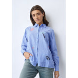 Sisters Point SISTERS POINT Damenbluse IBISA Shirt Blue Stripe Beach