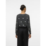 Vero Moda VERO MODA DAMEN STRICKPULLOVER VMDOFFY Knit Dark Grey Melange W. WHITE HEARTS