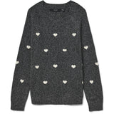 Vero Moda VERO MODA DAMEN STRICKPULLOVER VMDOFFY Knit Dark Grey Melange W. WHITE HEARTS