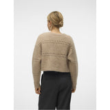 Vero Moda VERO MODA Damen Cardigan VMADELINA Restudsalg Silver Mink W. MELANGE