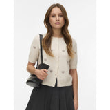 Vero Moda VERO MODA Damen Cardigan VMDoffy Cardigan Birch W. MOON ROCK HEARTS