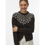 Vero Moda VERO MODA Damen Cardigan VMKARLA Cardigan Chocolate Torte MELANGE W. BLACK + BIRCH