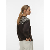 Vero Moda VERO MODA Damen Cardigan VMKARLA Cardigan Chocolate Torte MELANGE W. BLACK + BIRCH