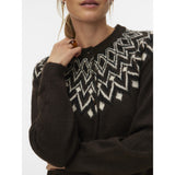 Vero Moda VERO MODA Damen Cardigan VMKARLA Cardigan Chocolate Torte MELANGE W. BLACK + BIRCH
