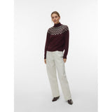 Vero Moda VERO MODA Damen Pullover VMKARLA Pullover Windsor Wine MELANGE W. BLACK + BIRCH