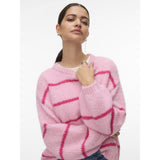 Vero Moda VERO MODA Damen Pullover VMMaybe Restudsalg Bonbon W. BIRCH MELANGE + CABARET STRIPE