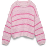 Vero Moda VERO MODA Damen Pullover VMMaybe Restudsalg Bonbon W. BIRCH MELANGE + CABARET STRIPE