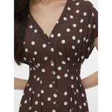 Vero Moda VERO MODA Damen kleid VMELISA Dress Chocolate Martini Snow white dot
