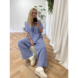 Vero Moda VERO MODA Damenbluse VMJILL Restudsalg Deep Ultramarine Bright white