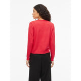 VILA VILA DAMEN STRICKJACKE VIRIL SHORT L/S KNIT CARDIGAN-NOOS Cardigan Hibiscus DARK MELANGE