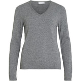 VILA VILA Damen Strick VIRIL Restudsalg Medium grey melange