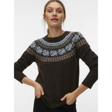 Vero Moda Vero Moda Damen strick VMSIMONE Knit Chocolate Torte CASHMERE BLUE/BIRCH/SILVER