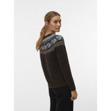 Vero Moda Vero Moda Damen strick VMSIMONE Knit Chocolate Torte CASHMERE BLUE/BIRCH/SILVER