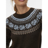 Vero Moda Vero Moda Damen strick VMSIMONE Knit Chocolate Torte CASHMERE BLUE/BIRCH/SILVER