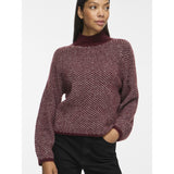 VILA Vila Damen Strick VILORY Knit Port Royale Pattern EGGNOG MELANGE