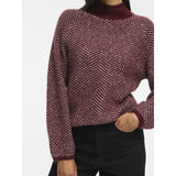 VILA Vila Damen Strick VILORY Knit Port Royale Pattern EGGNOG MELANGE