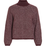 VILA Vila Damen Strick VILORY Knit Port Royale Pattern EGGNOG MELANGE