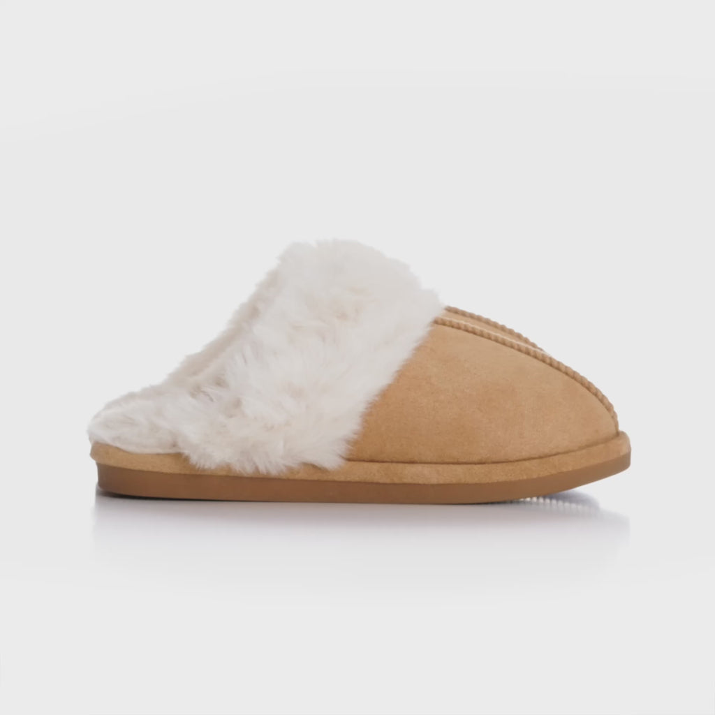 SHOES Julle Damen Hausschuhe BNB-15 Restudsalg Camel