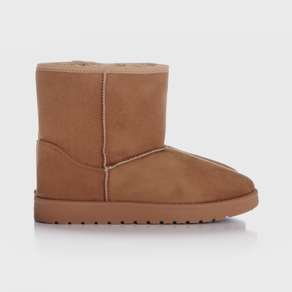 SHOES Lina Damen Teddy Winterstiefel 6417 Restudsalg Camel